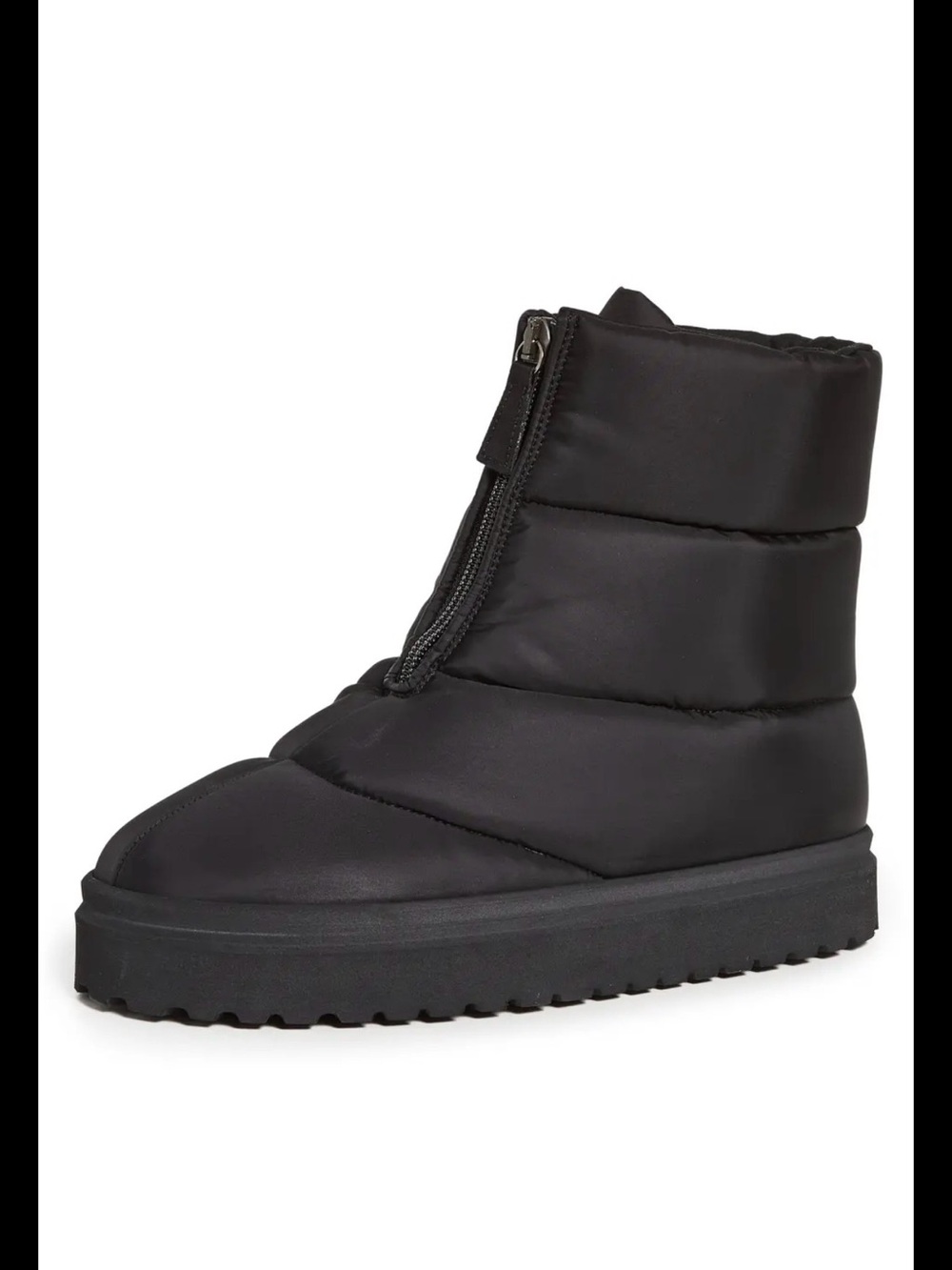 Gia Borghini Black Puffer Zip-Up Ankle Boots